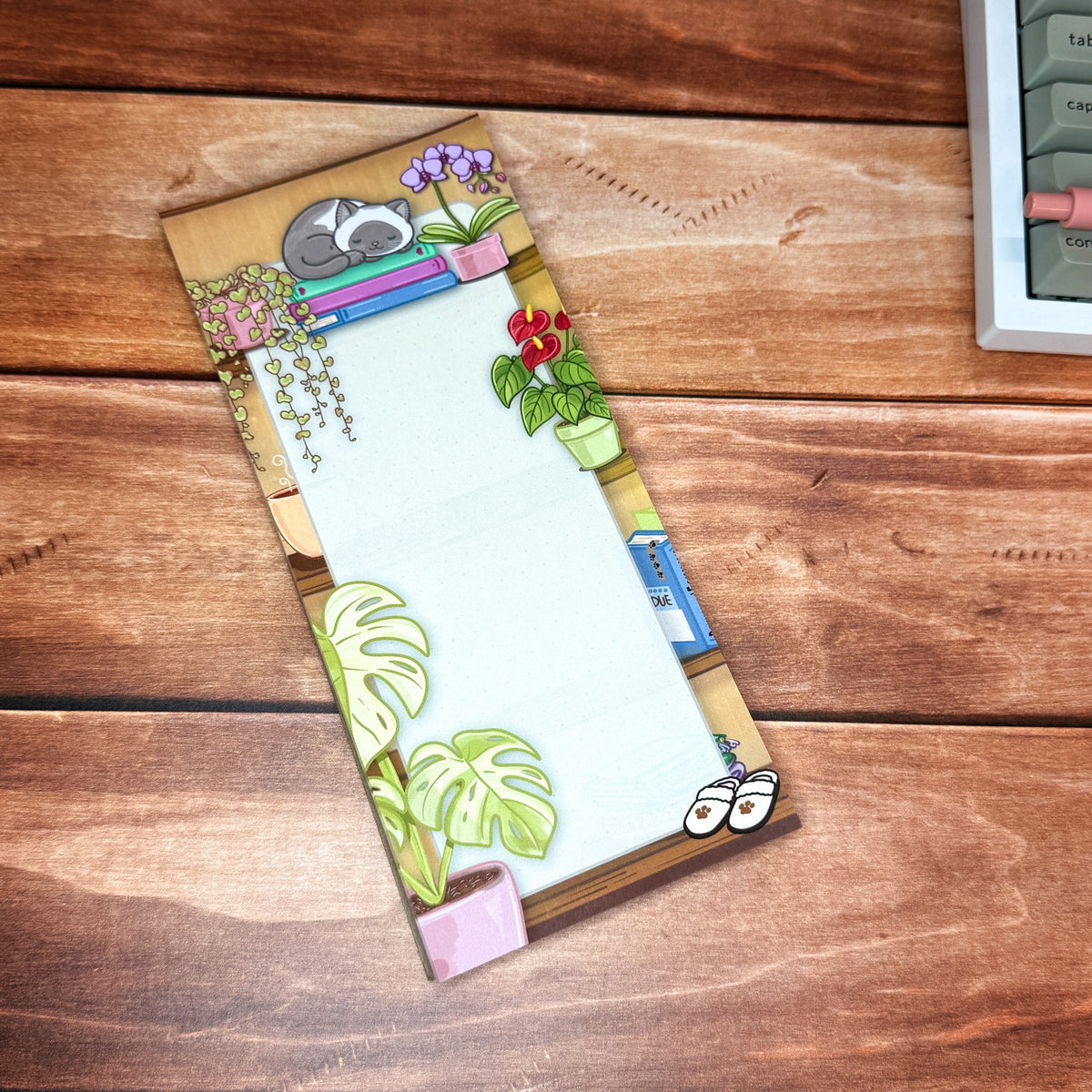 Cozy bookshelf cat tall list notepad by Kittlins - photo 8