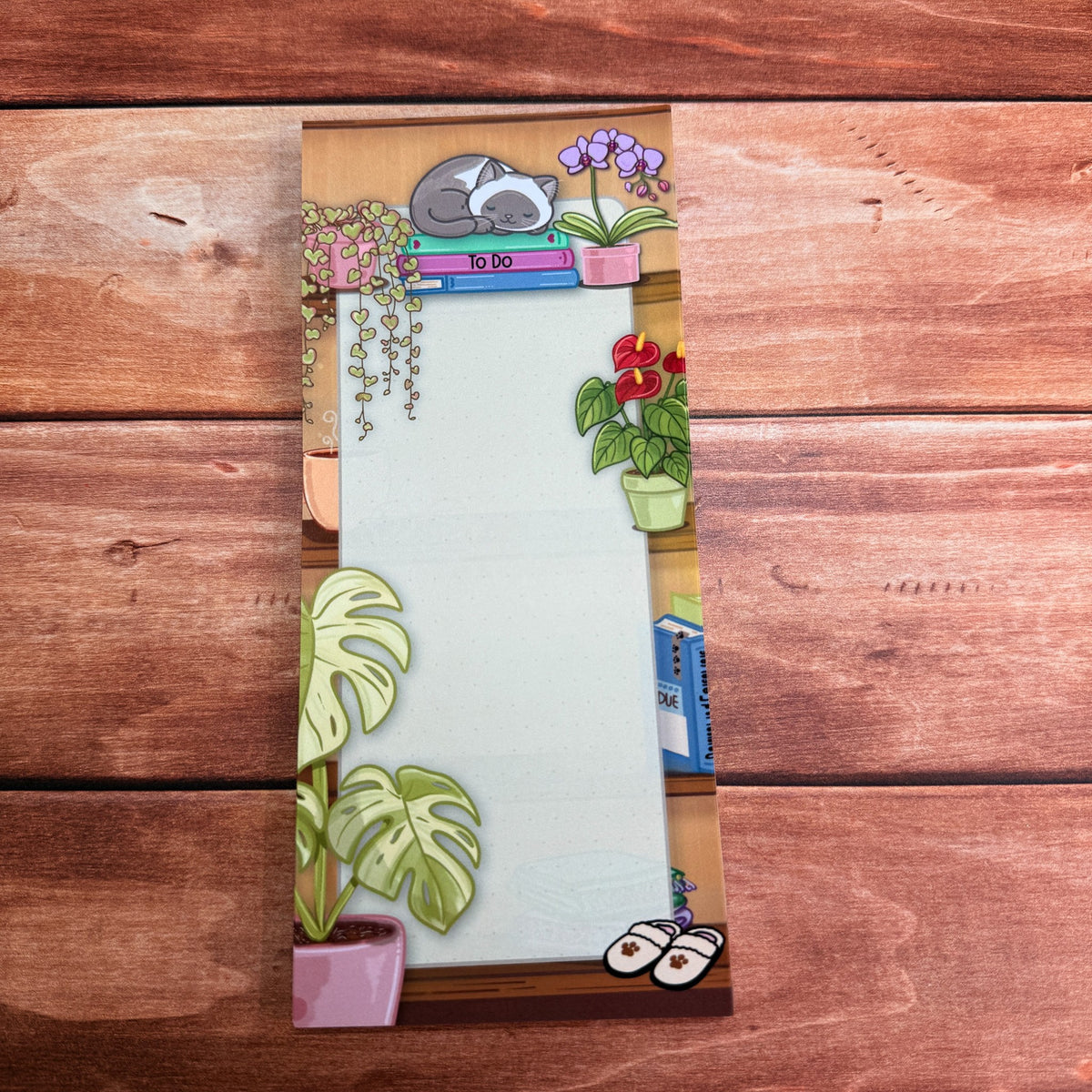 Cozy bookshelf cat tall list notepad by Kittlins - photo 3