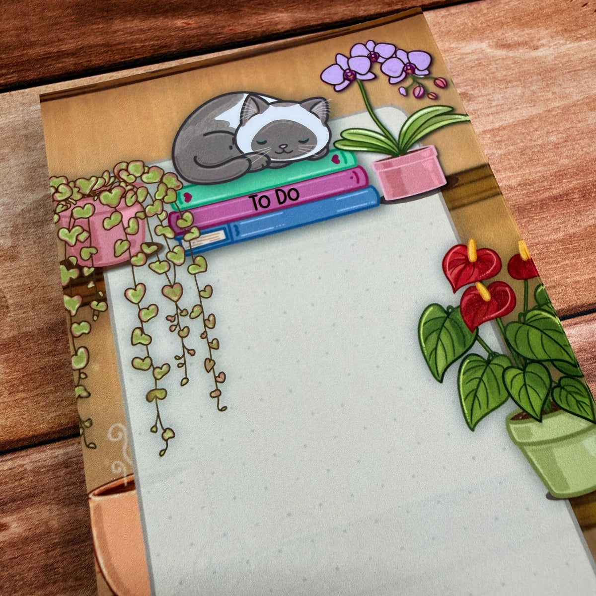 Cozy bookshelf cat tall list notepad by Kittlins - photo 4
